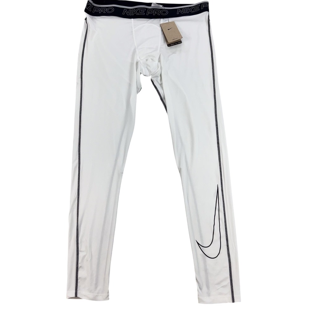 Nike Pro Dri-FIT Pants Mens 4XL White Compression Running Leggings DD1913 NEW